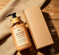 Shampoo au savon noir de marque privée, beurre de karité, huile de ricin, aloe vera, anti-frisottis, lissant, hydratant, pour cheveux bouclés, sans cruauté