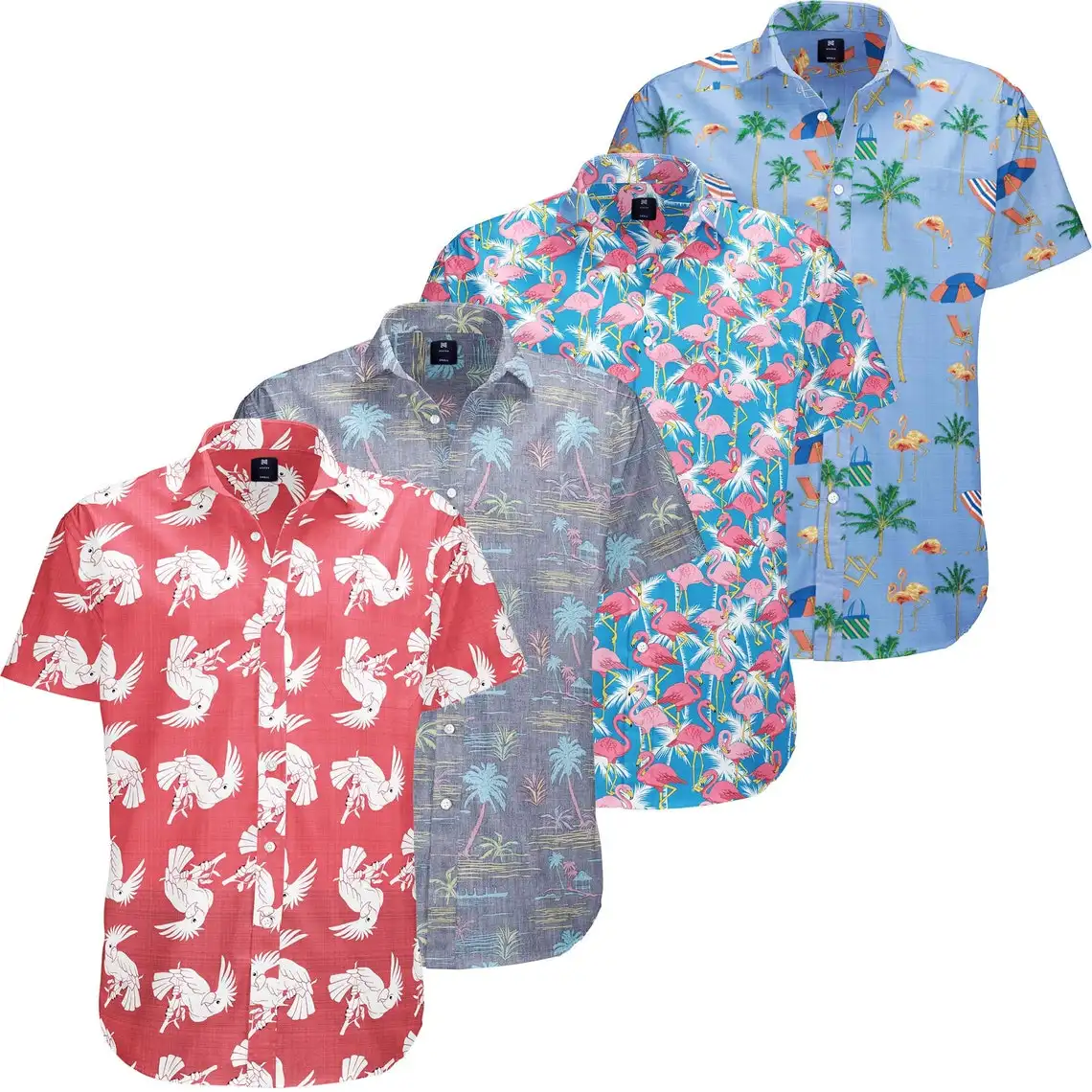 Custom Mens Aloha Short Sleeve Summer Tropical Vintage Hawaii Beach Wear Casual Hawaiian Shirts
