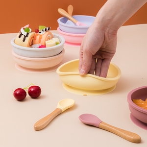 Sécurité alimentaire Bébé Bambin Plaque D'alimentation Ensemble Enfants Bol En Silicone Cuillère - Product Image 4
