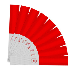 Autocollants réfléchissants rouge et blanc, bandes d'avertissement adhésives pour la protection latérale de la carrosserie des camions By-376 - Product Image 5