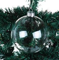 Boules de Noël en verre transparent en gros avec impression UV, tailles personnalisées 6/8/10 CM, logo personnalisé, utilisation extérieure, décorations en verre