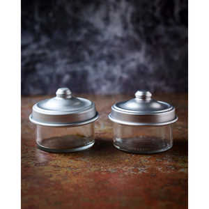 Daniele F. Set of Two Eco-Friendly 400ml <b>Glass</b> and Aluminum Storage <b>Jars</b> for Kitchen Accessory Organization Use in Restaurants - Product Image 3