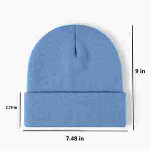 Men Women Pullover Polyester Hats Embroidered Autumn Winter Warm Cold Resistant Knitted Hat - Product Image 2