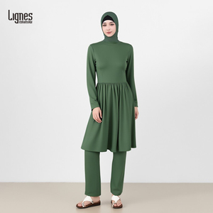 Fabricante de Burkini OEM Berkini 3 Peças Moda de Banho Modesta Traje de Banho Islâmico Conservador - Product Image 3