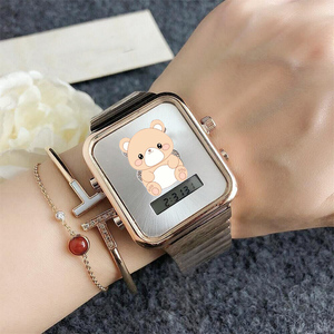 <span class=keywords><strong>Reloj</strong></span> de Cuarzo de Acero Inoxidable Simple con Incrustaciones de Diamantes de Imitación de Oso Lindo Nuevo de 2025 para <span class=keywords><strong>Mujer</strong></span> - Product Image 2