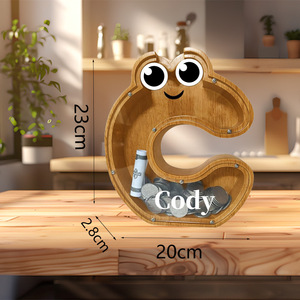 กล่องเก็บเงินรูปตัวอักษรกระปุกออมสินไม้สำหรับเด็ก - Product Image 6
