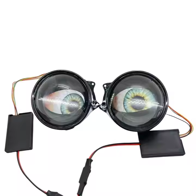 AUTO IDEAL New 12V LED Dynamic Blink Devil Eyes Headlight 35W Blink & Dynamic Modes Universal Fitment