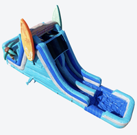 Toboggan aquatique gonflable double piste de 18 pieds, coloris Good Vibes Magenta, qualité commerciale pour activités de plein air