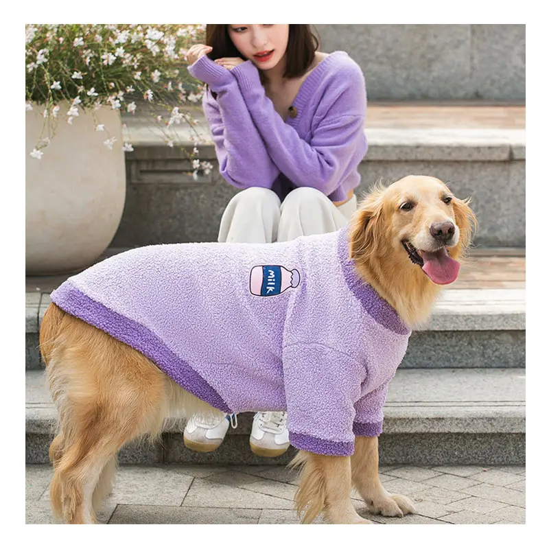 Baju sweter anjing besar musim gugur dan musim dingin mantel kaki dua anjing pakaian musim dingin anjing peliharaan sedang dan besar bagian Musim Semi