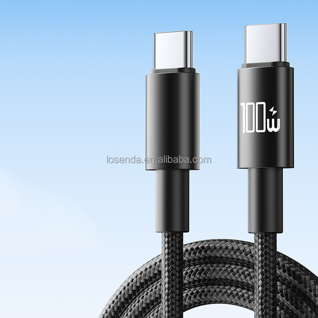 PD 100w 5A Type C Charger Cable Fast Quick Charging Data Usb-c to Usb C for Android Mobile Cell Phone Laptop Charger