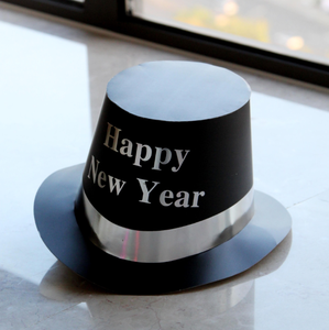 Cappello a Cilindro Nero con Stampa a Caldo per Decorazioni Festa di <span class=keywords><strong>Capodanno</strong></span>, Accessorio Fotografico per Carnevale e Feste di Fine Anno - Product Image 3