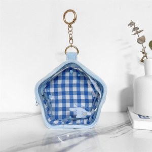 Bolsa de Maquillaje con Forma de Estrella de 5 Puntas, Linda, de PVC Transparente y Tela de Felpa, Bolsa de Cosméticos Transparente, Organizador de Artículos de Aseo para Viaje - Product Image 3