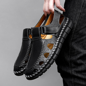 Sandali in Pelle da <span class=keywords><strong>Uomo</strong></span> Casual, Traspiranti, con Punta Chiusa, Regolabili, Fatti a Mano, Servizio Personalizzato con LOGO, Forniture di Fabbrica - Product Image 6