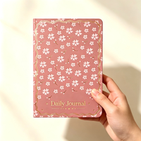 Carnet de notes quotidien A5 à couverture rigide, motif floral personnalisé, journal d'écriture, cadeau, papeterie