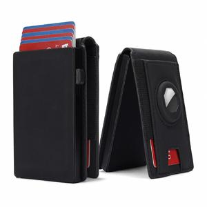 Carteras Bifold de Lujo Minimalistas de Cuero Genuino con Tarjetero Desplegable y Soporte para AirTag - Product Image 1