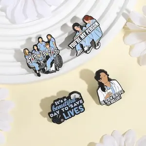 Pins de esmalte de la serie de TV de drama médico, con la frase 'You Are My Person' y 'It's a Beautiful Day to Save Lives', broches, insignias de solapa y joyería. - Product Image 2