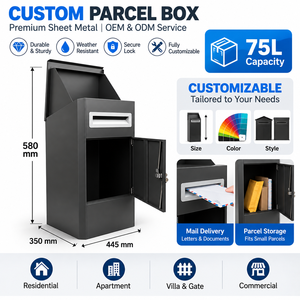 Cassetta Postale Salvaspazio 75L, Verticale Sottile in Metallo, con Serratura, Autoportante per Piccoli Verande - Product Image 3