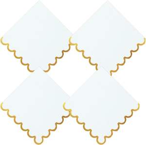 Foil emas koktail hitam sekali pakai kustom dengan Logo bergigi pesta Restoran pesta pernikahan makan malam kertas serbet dicetak - Product Image 3