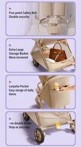 Poussette de luxe pour poupée, en alliage d'aluminium, avec roues pivotantes, ultra-légère, pliage rapide, capacité de charge de 15 kg, pour les enfants de 0 à 3 ans - Product Image 3