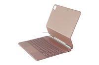 Clavier intelligent Magic Keyboard pour iPad Pro 12.9 2025 avec pavé tactile magnétique, rétroéclairage 7 couleurs, inclinaison réglable, ultra-fin, sans fil, USB-C