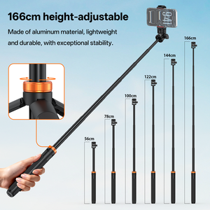 Trépied portable réglable Vrig Tp-32 de 65 pouces avec vis de 1/4 de pouce et installation téléphonique, tête sphérique à 360 degrés en aluminium - Product Image 3