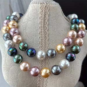 <span class=keywords><strong>Collar</strong></span> de Perlas de Imitación Grandes de 14 mm para Mujer, <span class=keywords><strong>con</strong></span> un Diseño Bohemio y un Efecto Minimalista de Cambio de Color - Product Image 1