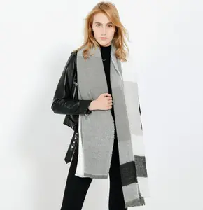 Factory Custom OEM ODM good quality geometric winter unisex neutral scarf
