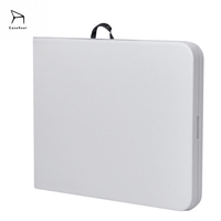Table pliante portable en gros, table rectangulaire en plastique blanc, mobilier d'extérieur, banquet, restauration, camping
