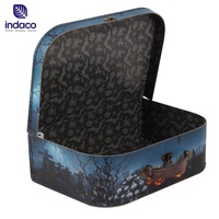 Valise en carton décorative lanterne citrouille d'Halloween avec couture