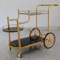 Chariot de service de buffet de luxe en acier inoxydable à 3 niveaux pour la restauration, les hôtels, les restaurants, les mariages et les fêtes