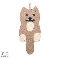 Tapis à gratter pour chat en sisal en forme de chat de dessin animé, à suspendre au mur, griffoir mural en sisal naturel, jouet à gratter pour chats d'intérieur