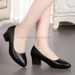 Women's Black Low Heel <b>Pumps</b> - Comfortable Office Shoes With <b>Soft</b> Sole, Non-slip & All-day Wear for Business - Product Image 3