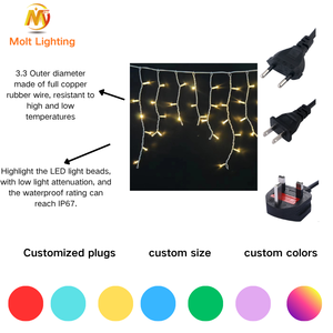 Molt High Quality Commercial Grade IP67 Waterproof 3000K Connectable LED Icicle Curtain Lights Outdoor Lighting <strong>Christmas</strong> - Product Image 4