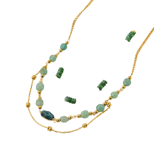 Collar de Jade Ajustable para Mujer con Cuentas Chapadas en Oro, Collar de Cuentas Moderno para Uso Diario - Product Image 4