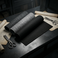 Tissu non tissé 100 % polyester personnalisé, résistant au rétrécissement, épaisseur 2 mm, 11 fils, couleur anthracite, pour boîtier d'enceinte