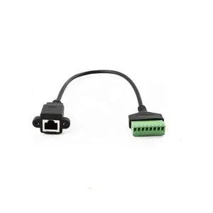 Enchufe hembra RJ45, adaptador de terminal tipo tornillo de 8 pines, 30cm