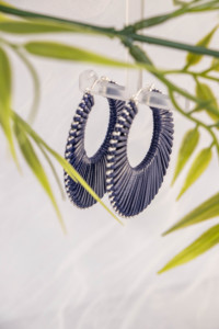 Pendientes de Aro Bohemios Tejidos Circulares Geométricos con Diseño Unisex Plateado - Product Image 6