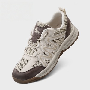 Zapatos de Senderismo Transpirables con Malla, Parte Superior de Cuero Genuino, Suela de Goma Antideslizante, Ligeros, Impermeables, Zapatillas de Trekking para Campismo al Aire Libre - Product Image 1