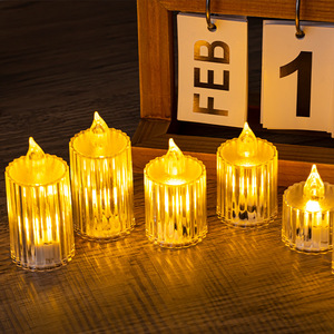 Vente en gros <span class=keywords><strong>Petite</strong></span> <span class=keywords><strong>bougie</strong></span> électronique <span class=keywords><strong>LED</strong></span> Lampe à thé en plastique transparent sans <span class=keywords><strong>flamme</strong></span> pour proposition de Noël et décoration de fête - Product Image 2