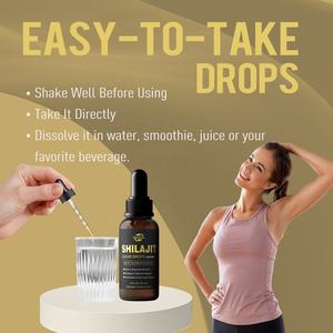 Suplemento de Complejo de Shilajit de Venta Caliente OEM ODM, Gotas Líquidas de Resina de Shilajit del Himalaya con Ashwagandha y Cúrcuma - Product Image 3