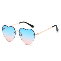 2024 nouveauté lunettes de soleil sans cadre femmes forme de coeur dames amour lunettes de soleil