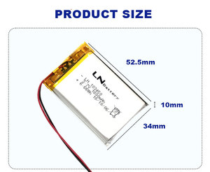 맞춤형 2000Mah 1800Mah <span class=keywords><strong>3.7V</strong></span> 충전식 리튬 폴리머 배터리 (Pcb 및 Jst 커넥터 103450 리튬 이온 배터리) - Product Image 2