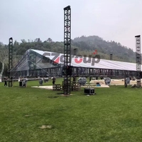 Sistema de armazón de techo de aluminio para escenario móvil negro plateado OEM, armazón de iluminación de perno cuadrado para eventos de conciertos