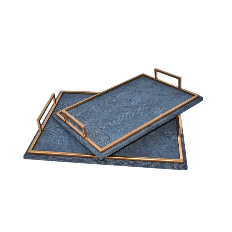 Современный простой кожаный поднос для сервировки стола, Органайзер