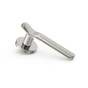 Manija de puerta de níquel pulido con cerradura de embutir interior, palanca de control simétrica para puertas de entrada de apartamentos y habitaciones de hotel - Product Image 2
