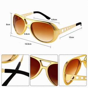 Cadılar bayramı altın yıldız güneş gözlüğü 50s 60s Rock tarzı serin klasik altın parti gözlüğü cadılar bayramı doğum günü partisi için - Product Image 5