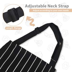 Tabliers de cuisine en gros avec 2 poches, sangle de cou réglable unisexe, tabliers de <span class=keywords><strong>chef</strong></span> doux pour hommes et femmes - Product Image 3