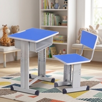 Ensemble bureau et chaise pour étudiants réglables en hauteur, cadre métallique ergonomique, table d'étude pour l'école primaire, mobilier de classe