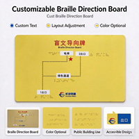 Panneau de direction en braille acrylique accessible, personnalisable, tactile, pour station de métro et lieux publics