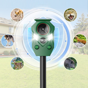 Répulsif animal à ultrasons à charge solaire, étanche, à ultrasons, pour coyotes, cerfs, oiseaux, avec capteur PIR, répulsif animal - Product Image 1
